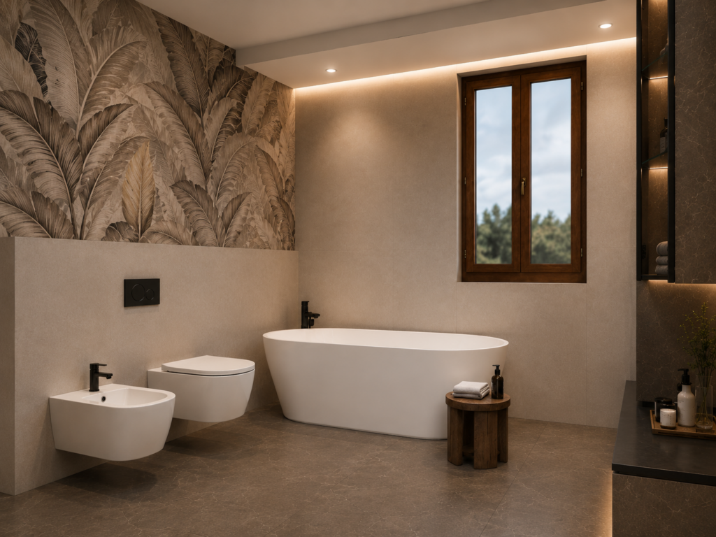 Render di progetto di un bagno – Elisa Corbellini Architetto