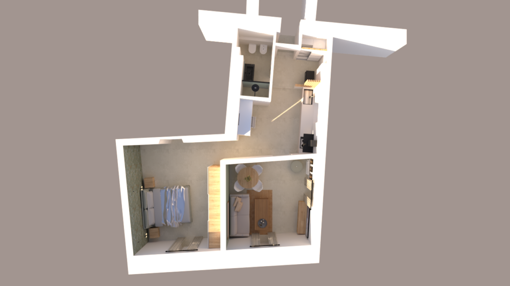 Pianta tridimensionale del progetto Boutique Apartment